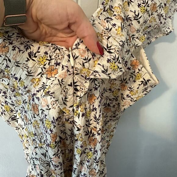 MINKPINK surrey cotton floral mini dress ruffle detail size M - Picture 7 of 7